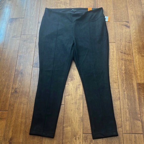 NWT Andrew Marc black Faux Suede Skinny Pants    Size XXL - Picture 5 of 13